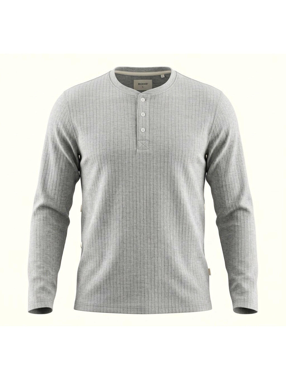 Billy Reid Men's Gray Long Sleeve Henley Knit Crew Neck Button Shirt Size L